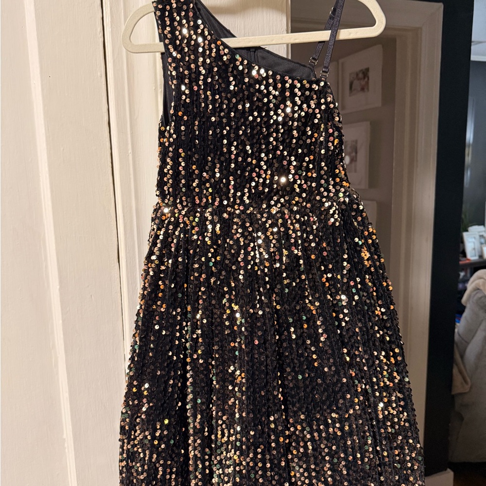 Grace Karin Kids Dress with Black and Gold Sequins